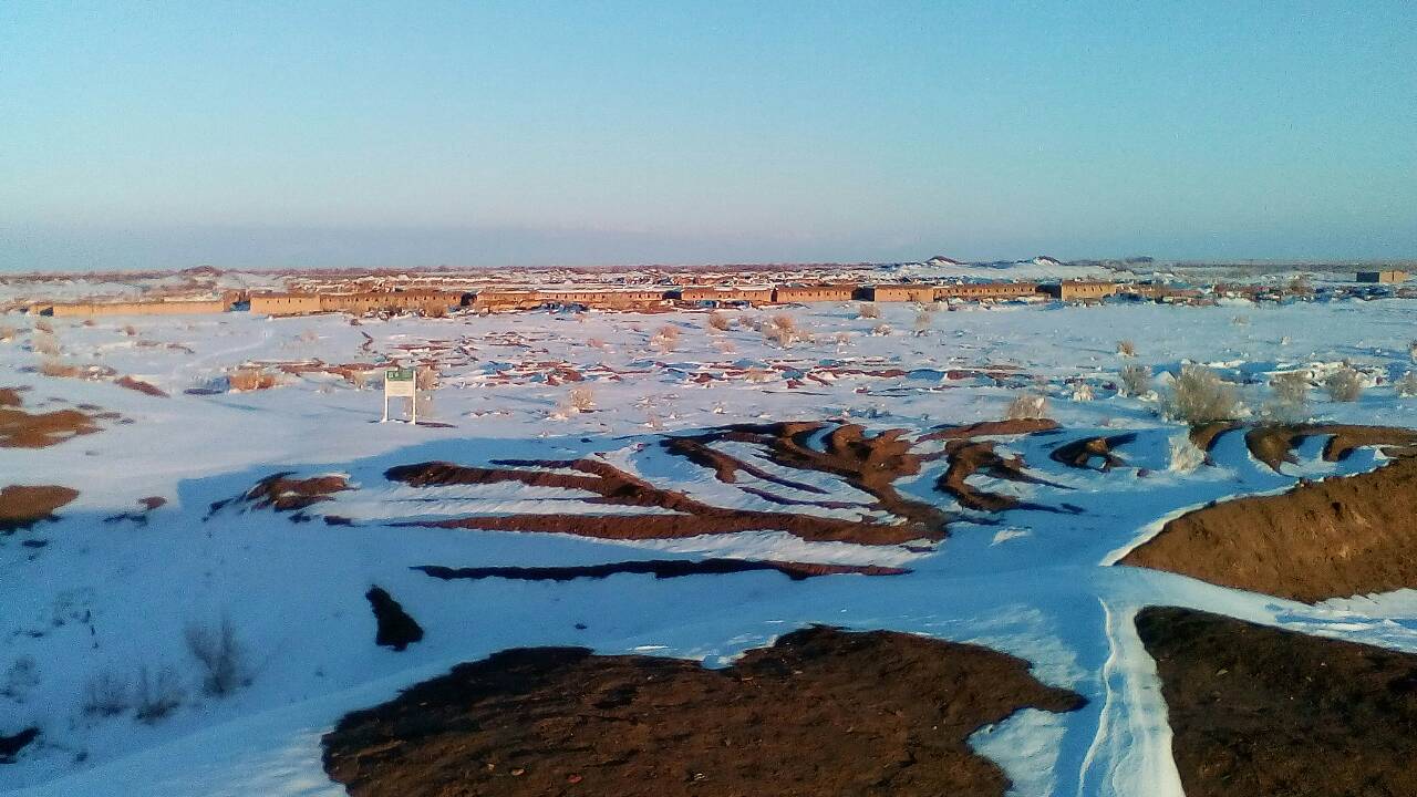 Гонур-депе, вид с востока, февраль 2017 г.